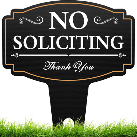 multiwins No Soliciting Sign House 14x11 with bold black-and-white design deters solicitors