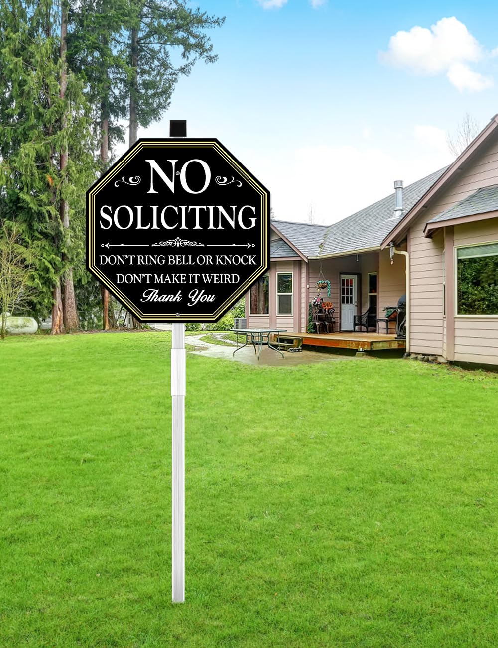 Multiwins yard sign with 27-inch stake increases visibility for approaching visitors