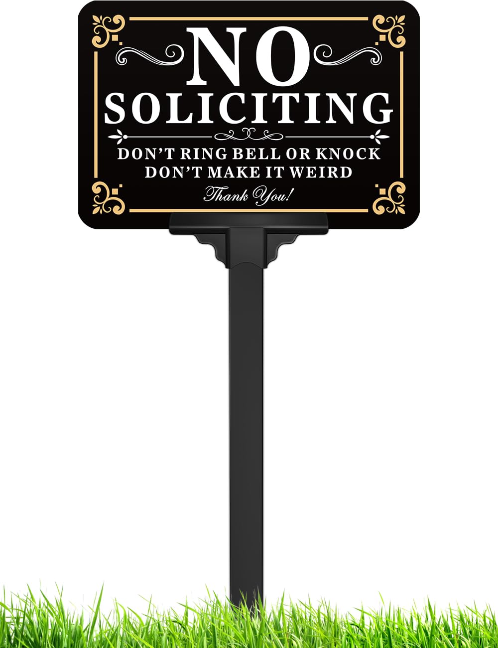 Multiwins no soliciting sign on an adjustable stake deters solicitors.