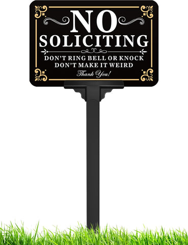 Multiwins no soliciting sign on an adjustable stake deters solicitors.
