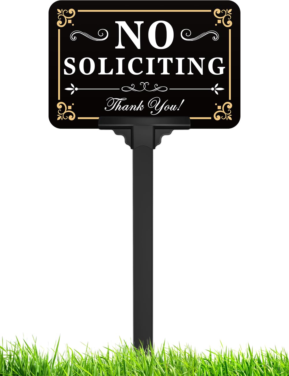 Multiwins no soliciting sign stake-assembly clearly marks property and deters visitors.