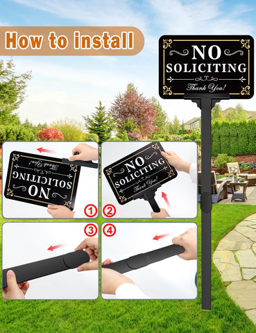 Multiwins no soliciting sign tool-free installation saves setup time.