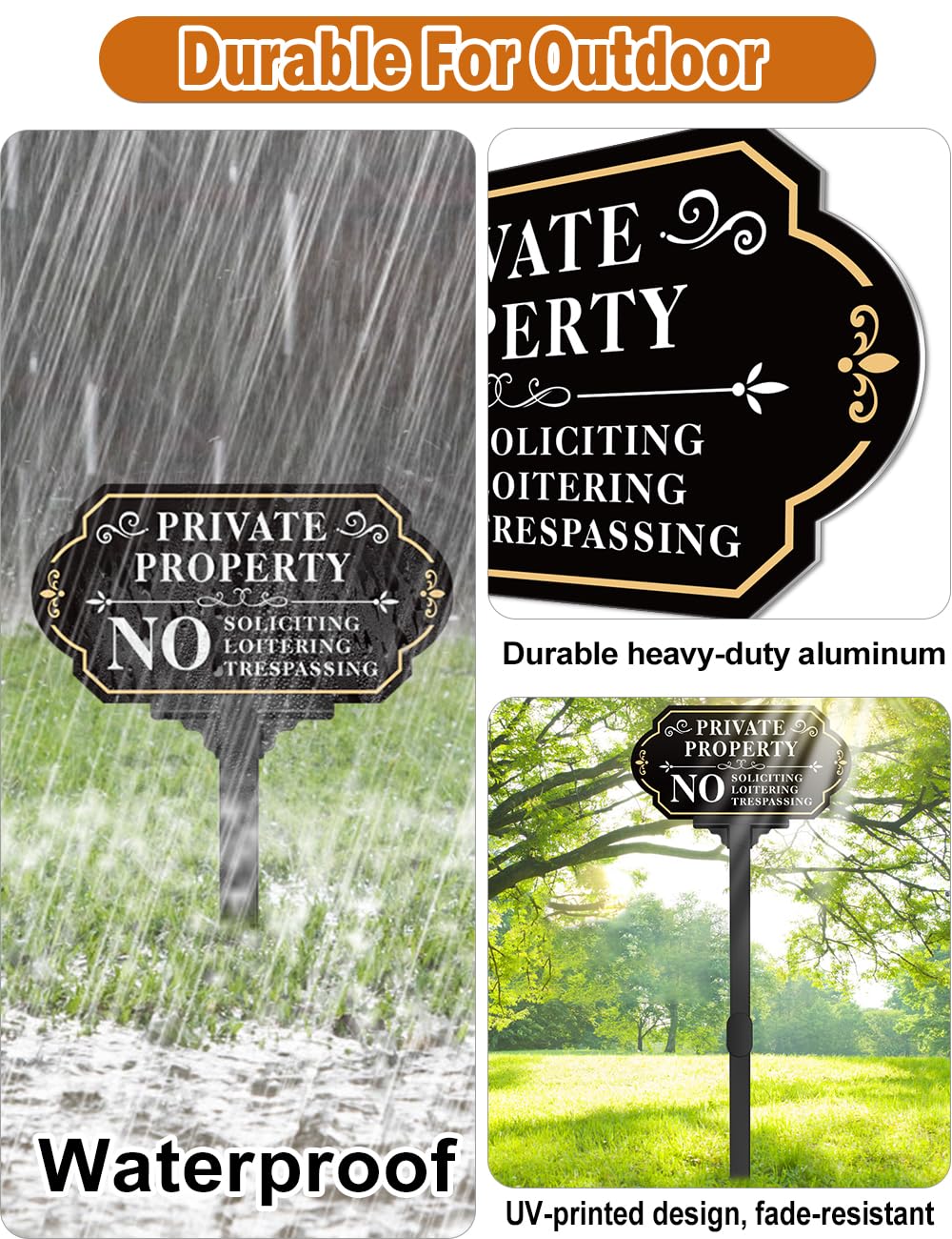 Multiwins no-soliciting sign helps create a calm doorway or porch.