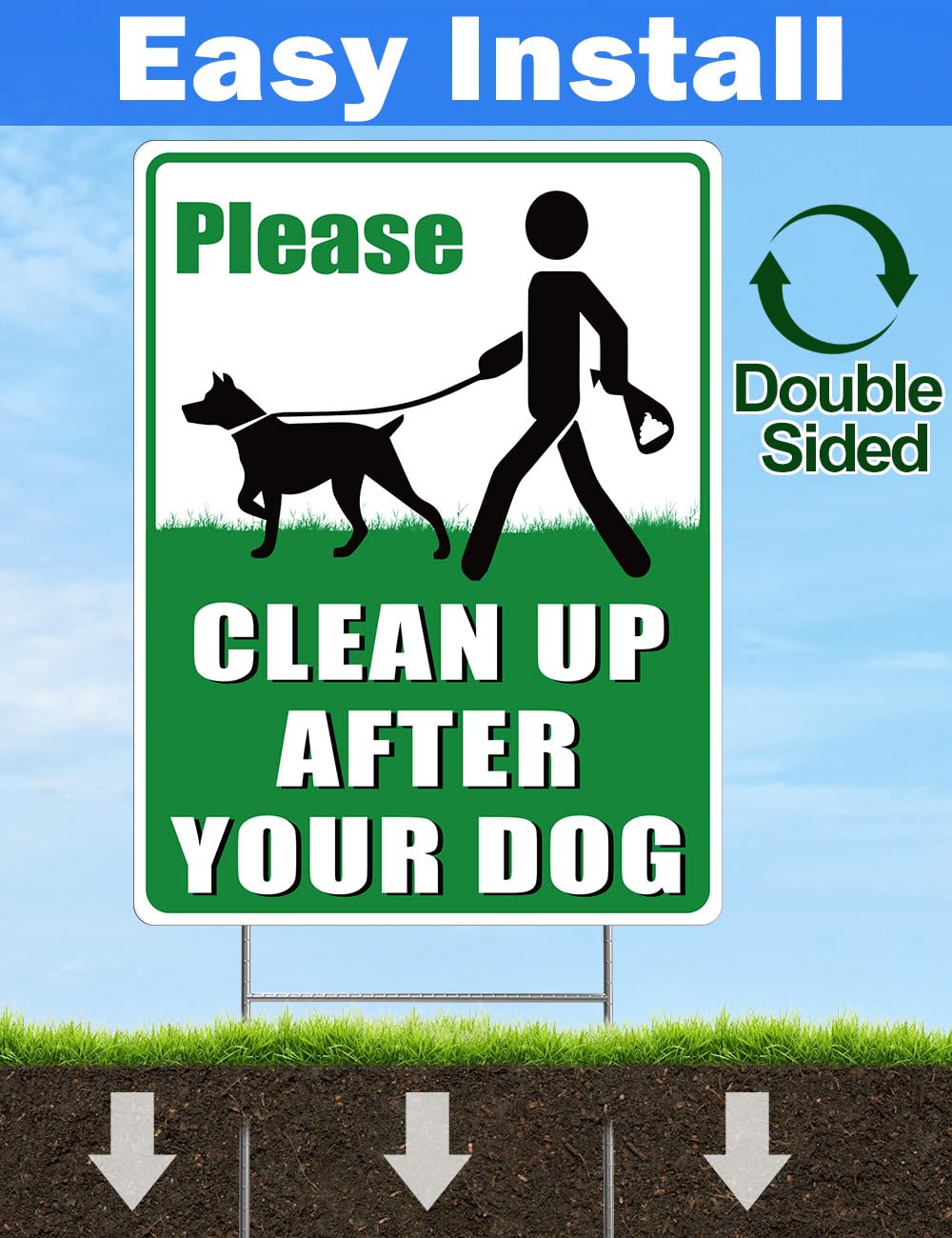 Multiwins weather-resistant dog sign ready for outdoor use in sun or rain.