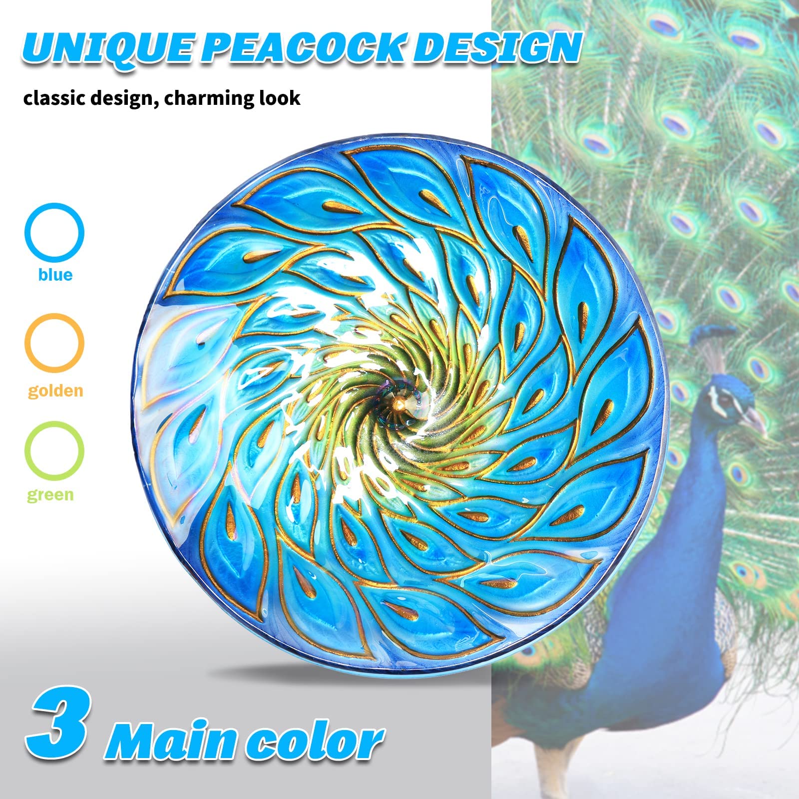 MUMTOP 11-inch diameter dish offers ample bathing area for birds.