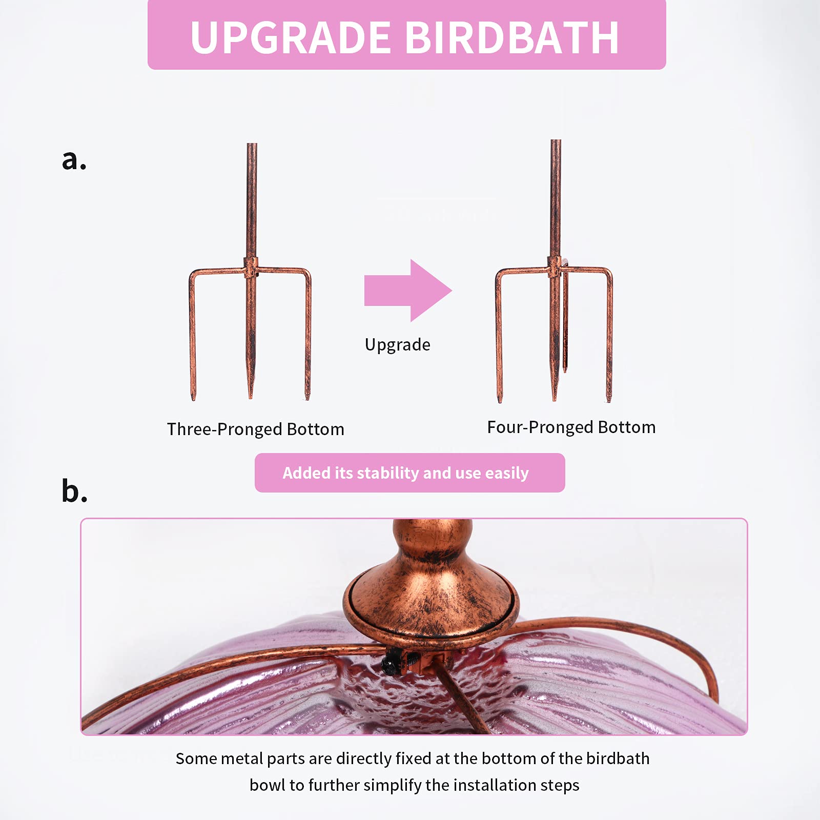 MUMTOP 31-inch height birdbath ready to attract birds