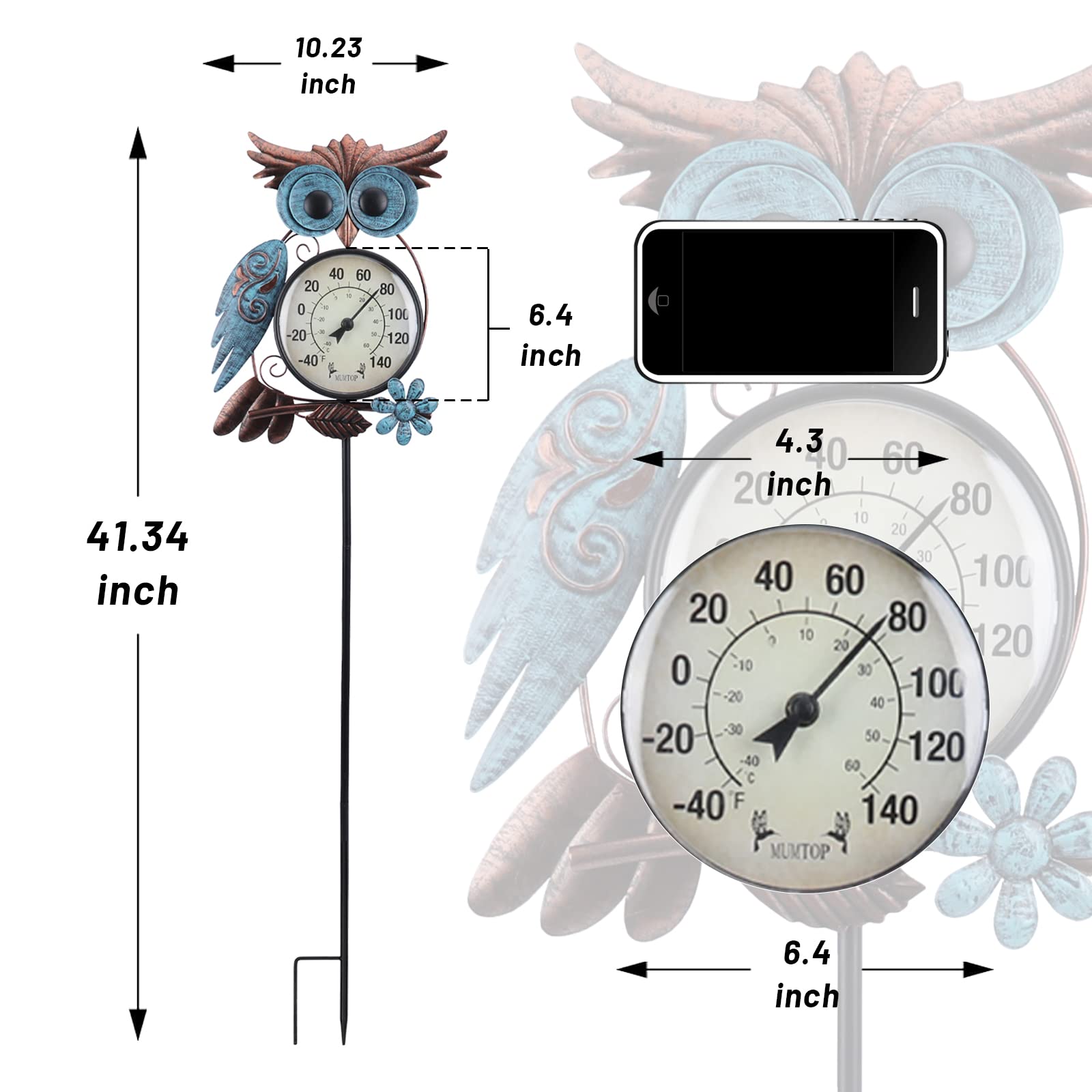 Close-up of MUMTOP acrylic dial for easy reading from a distance