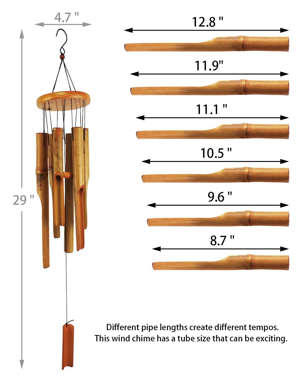 MUMTOP six-tube arrangement displays precise tones ideal for tranquil patios.