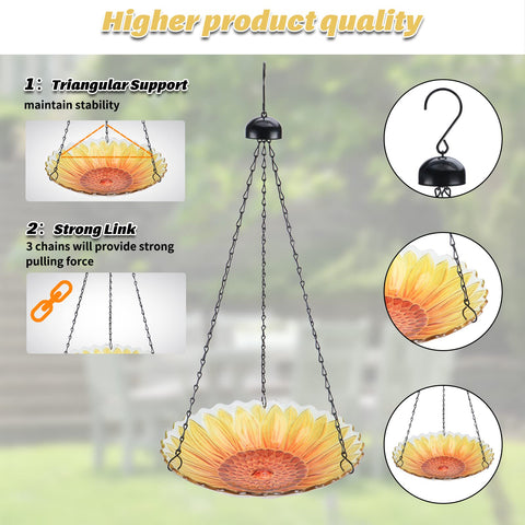 MUMTOP 11-inch bowl provides ample bathing space for visiting birds.