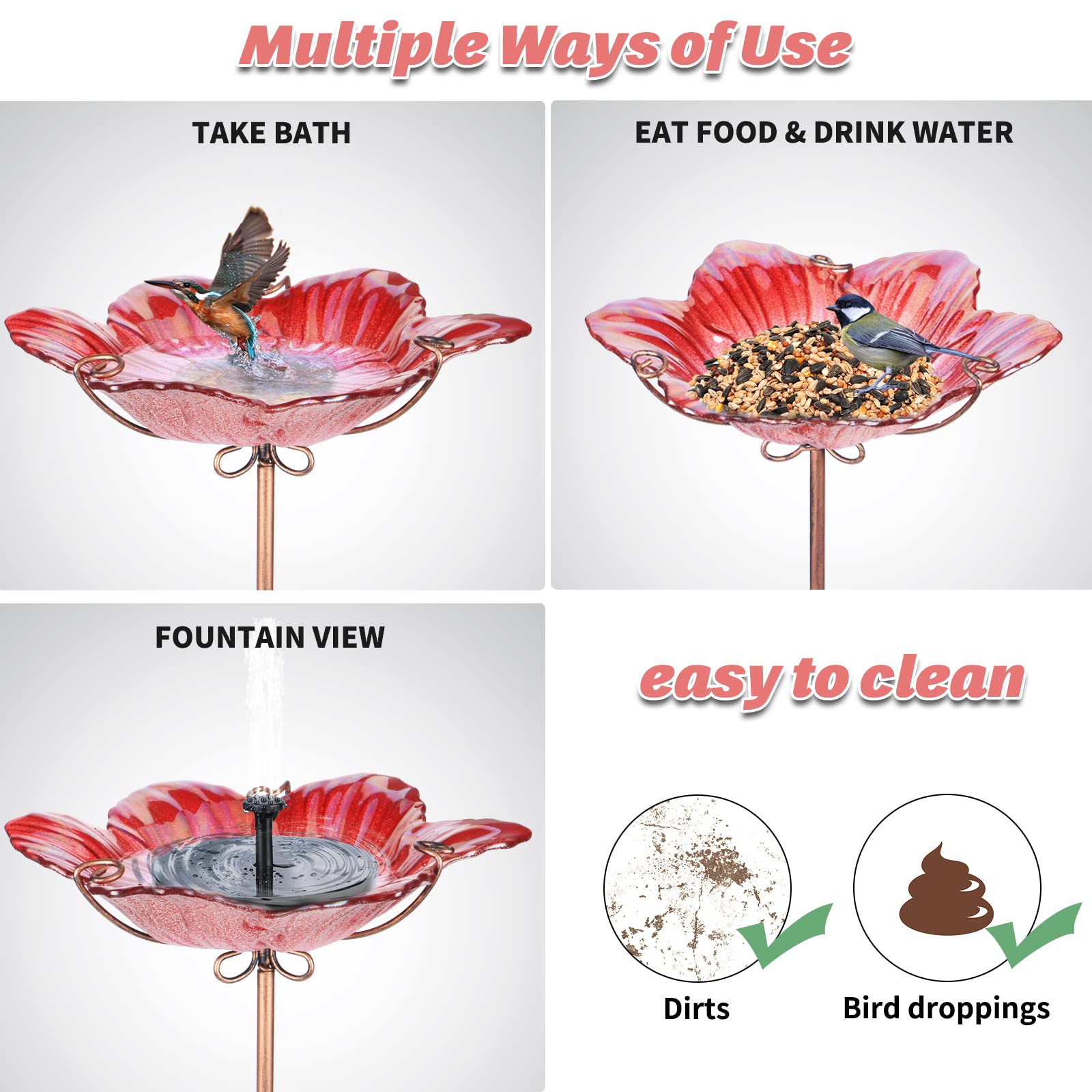 MUMTOP rust-proof steel handle ensures lasting outdoor use