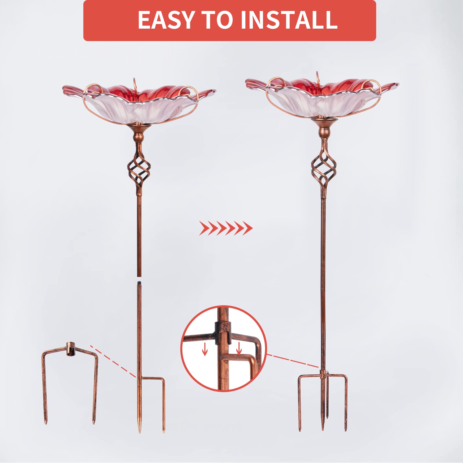 Includes bowl, metal parts, and instructions for simple assembly.