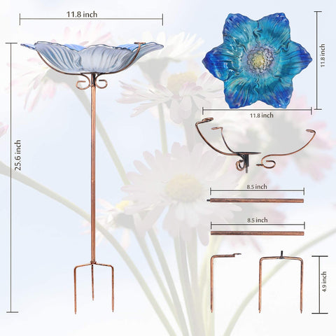 MUMTOP garden bird bath promotes bird activity and color in yard