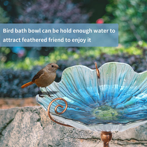 MUMTOP color pattern detail on glass bowl enhances yard decor