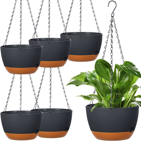Mumufy 6pc 8in hanging planter with drainage hole for easy indoor watering.