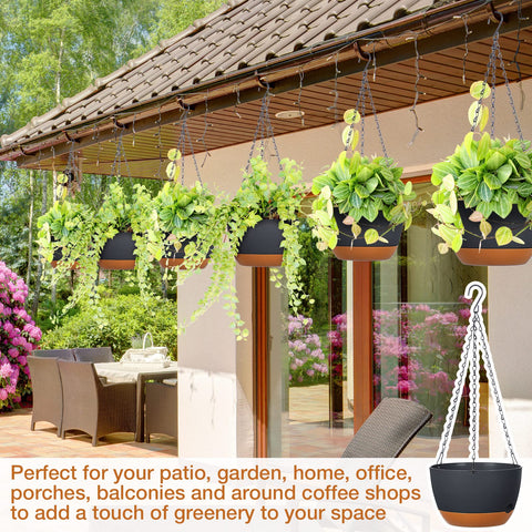 Mumufy hanging planter set supports flowers, herbs, and succulents with drainage.