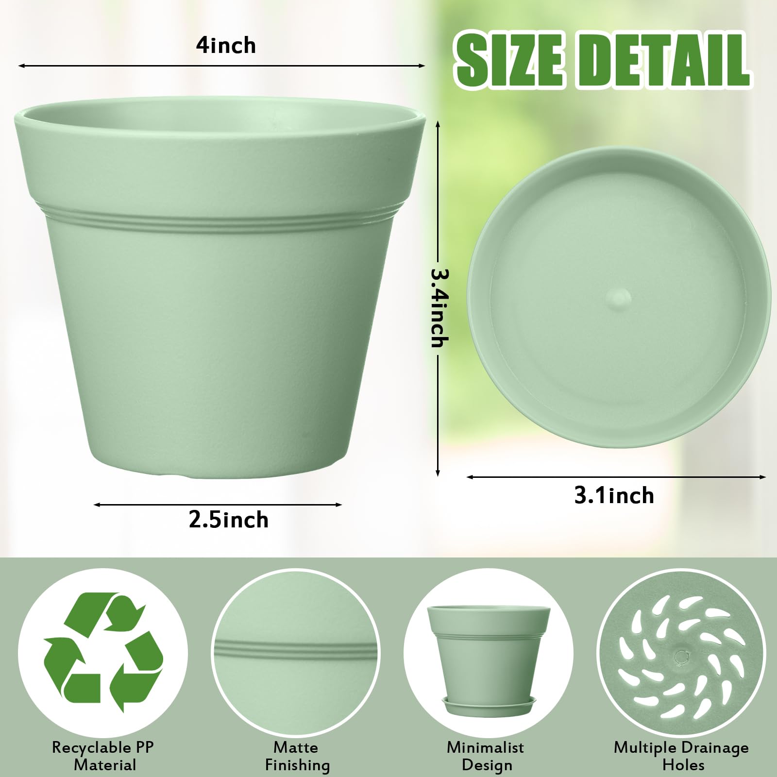 Mumufy plant pots with saucers help catch excess water and protect surfaces.