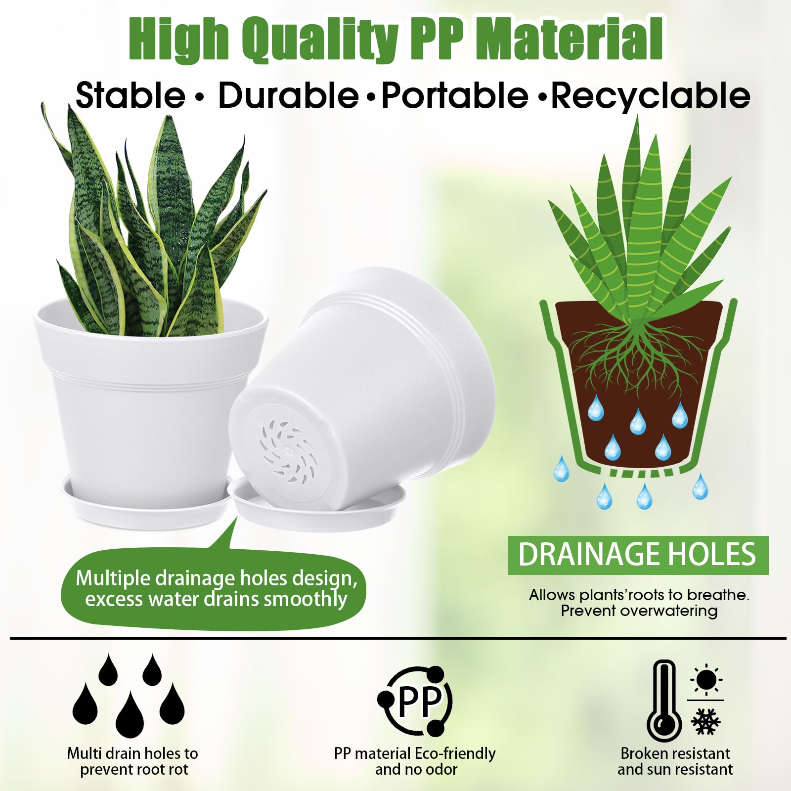 Mumufy pots with drainage holes promote airflow and healthy root development.