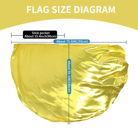 MUNAFIE Gold Worship Flags side view highlighting lightweight design for easy waving.