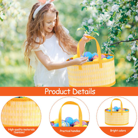 MUOUAKATE blue foldable Easter basket offering durable storage and quick setup.