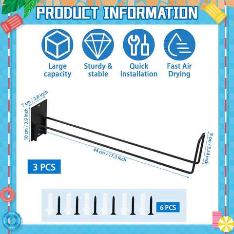 MUOUAKATE wall-mounted rack isolates towels and pool gear for quick access.