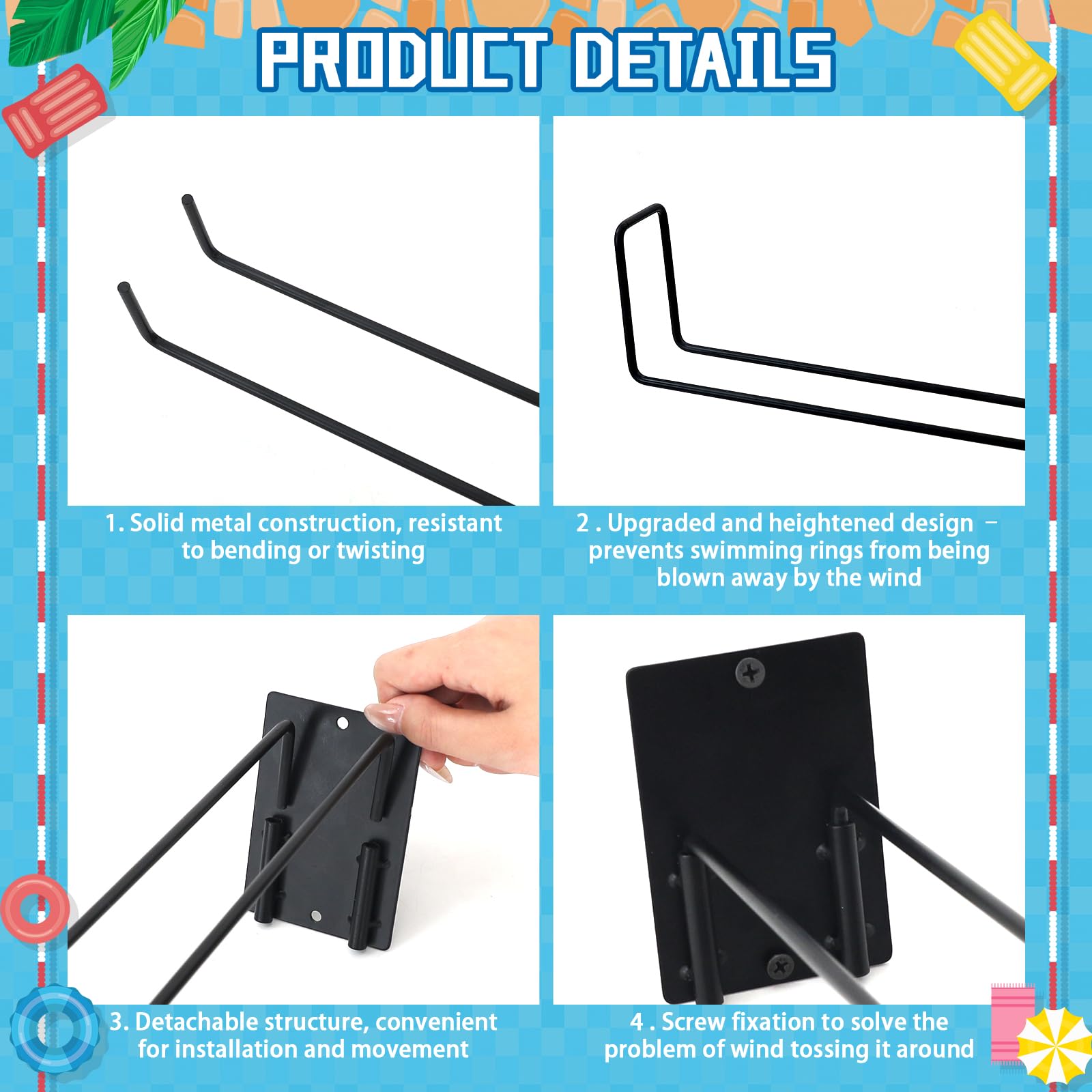 MUOUAKATE heavy-duty rack holds multiple large rings securely, reducing clutter.