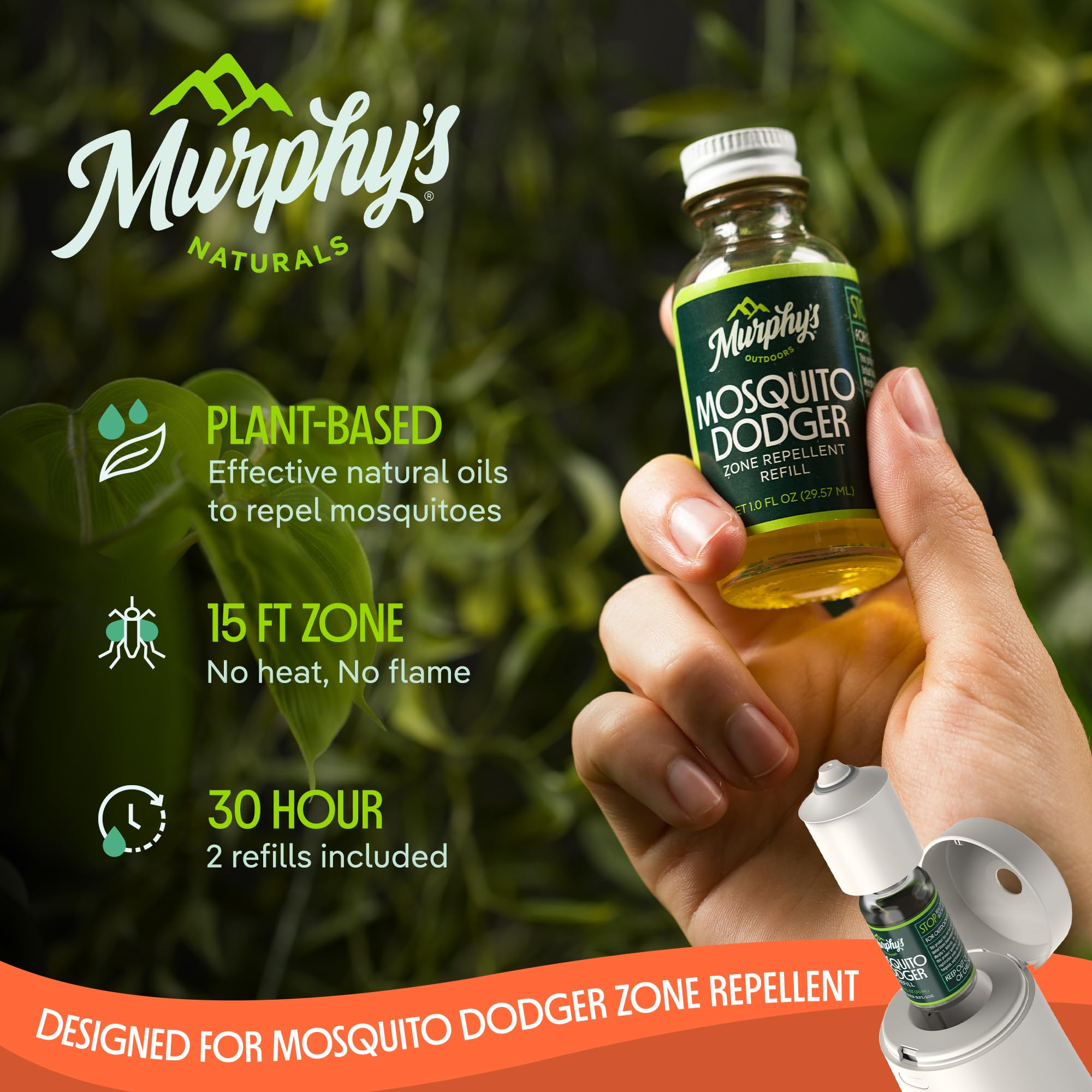 Murphy's Naturals 1oz refill bottle ready for quick, mess-free replacement