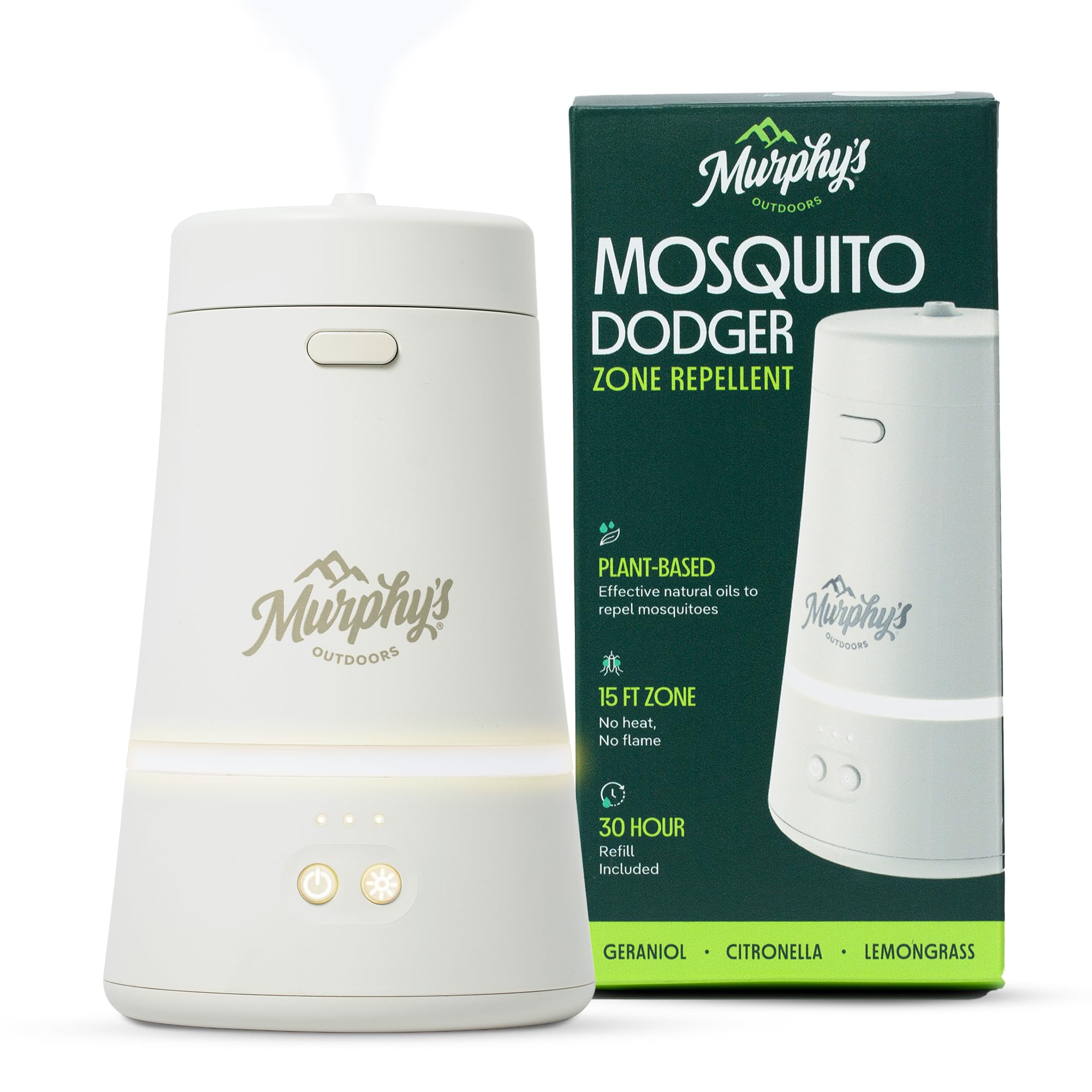 Murphy's Naturals Mosquito Dodger Zone front view on a sunny patio for outdoor use.