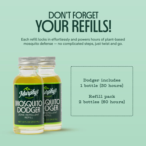 Murphy's Naturals Mosquito Dodger Zone offers up to 30 hours of protection for gatherings.