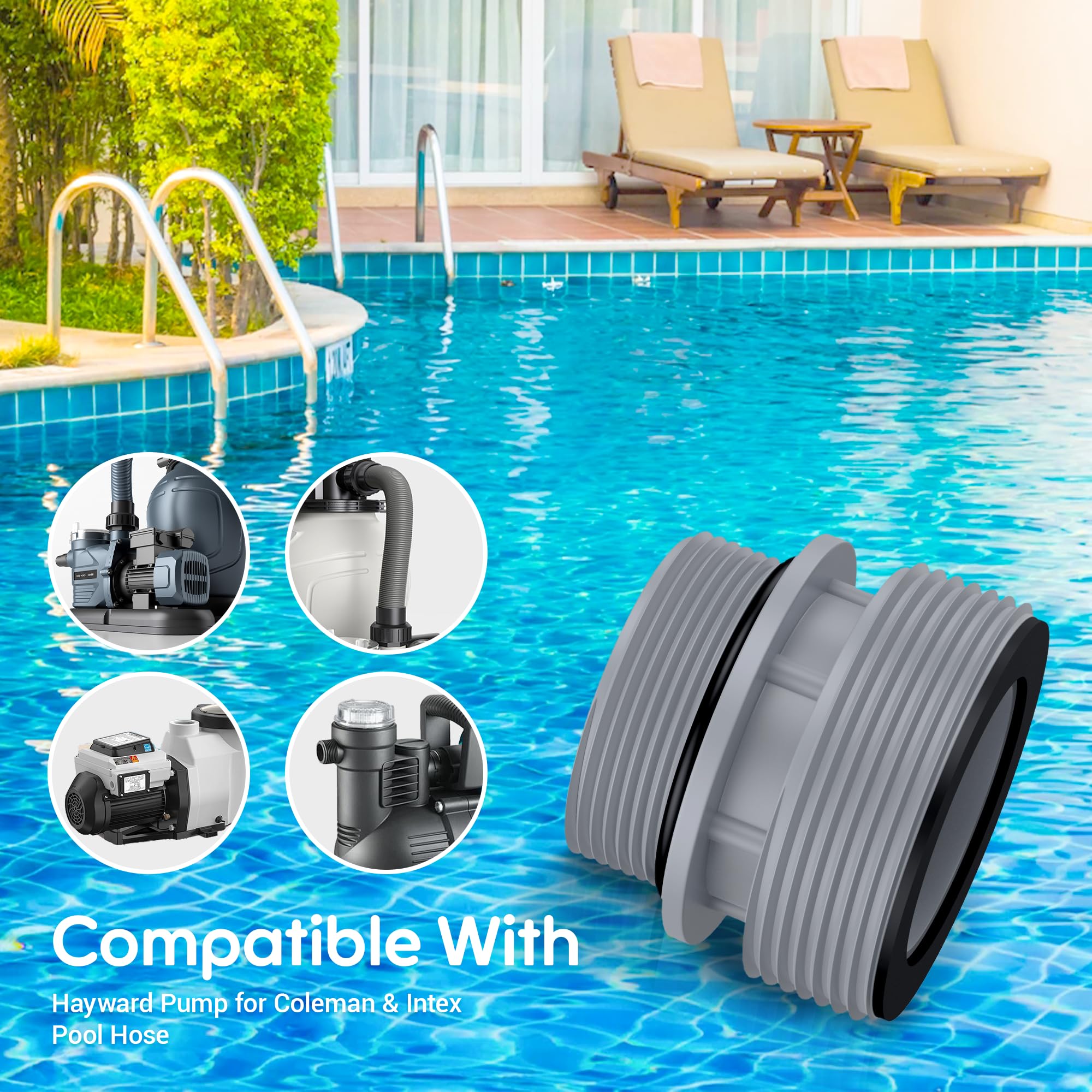 MUSCCCM above-ground pool connector for flexible setup.