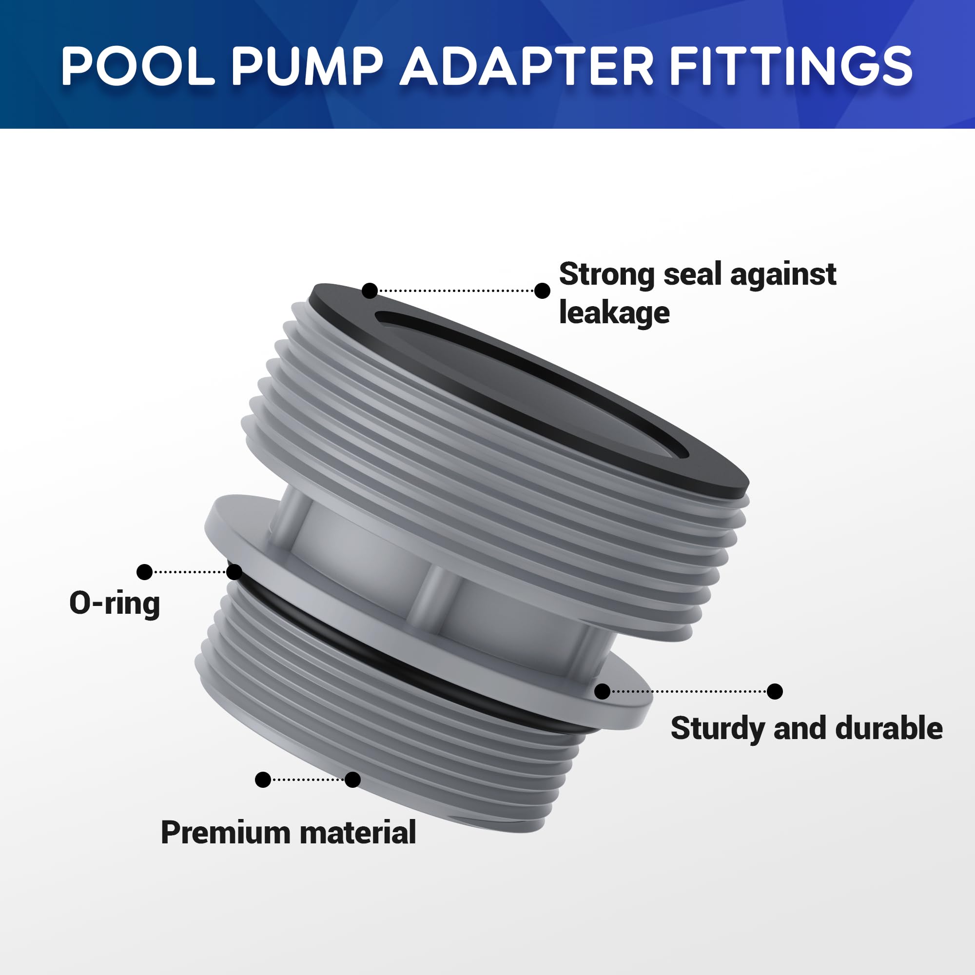 MUSCCCM Intex/Hayward adapter at 40mm fits standard ports.