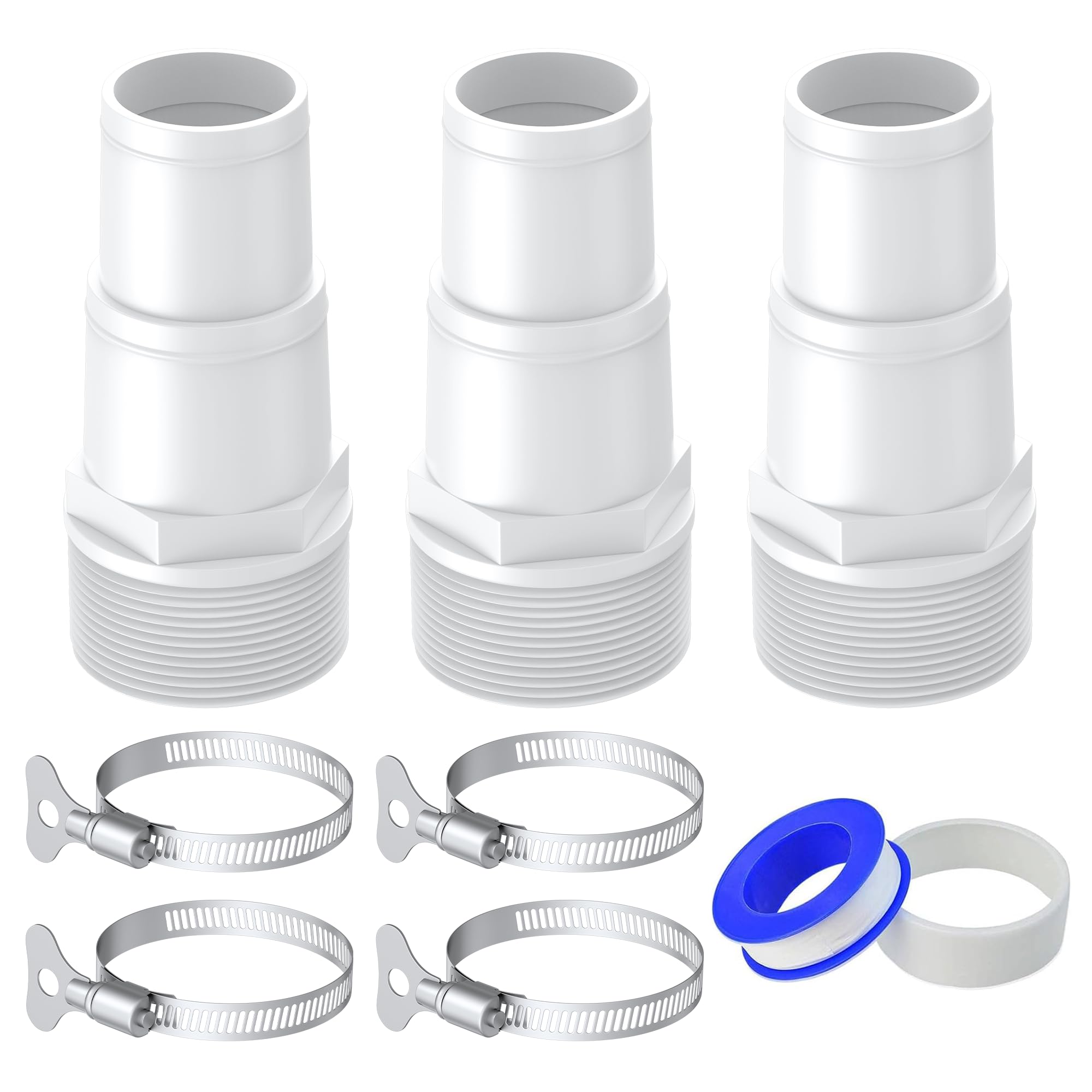 MUSCCCM pool hose adapter universal fit for 1.25-inch and 1.5-inch hoses for secure connections