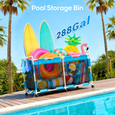 MUSCCCM storage bin—side mesh pockets keep goggles and small items organized.