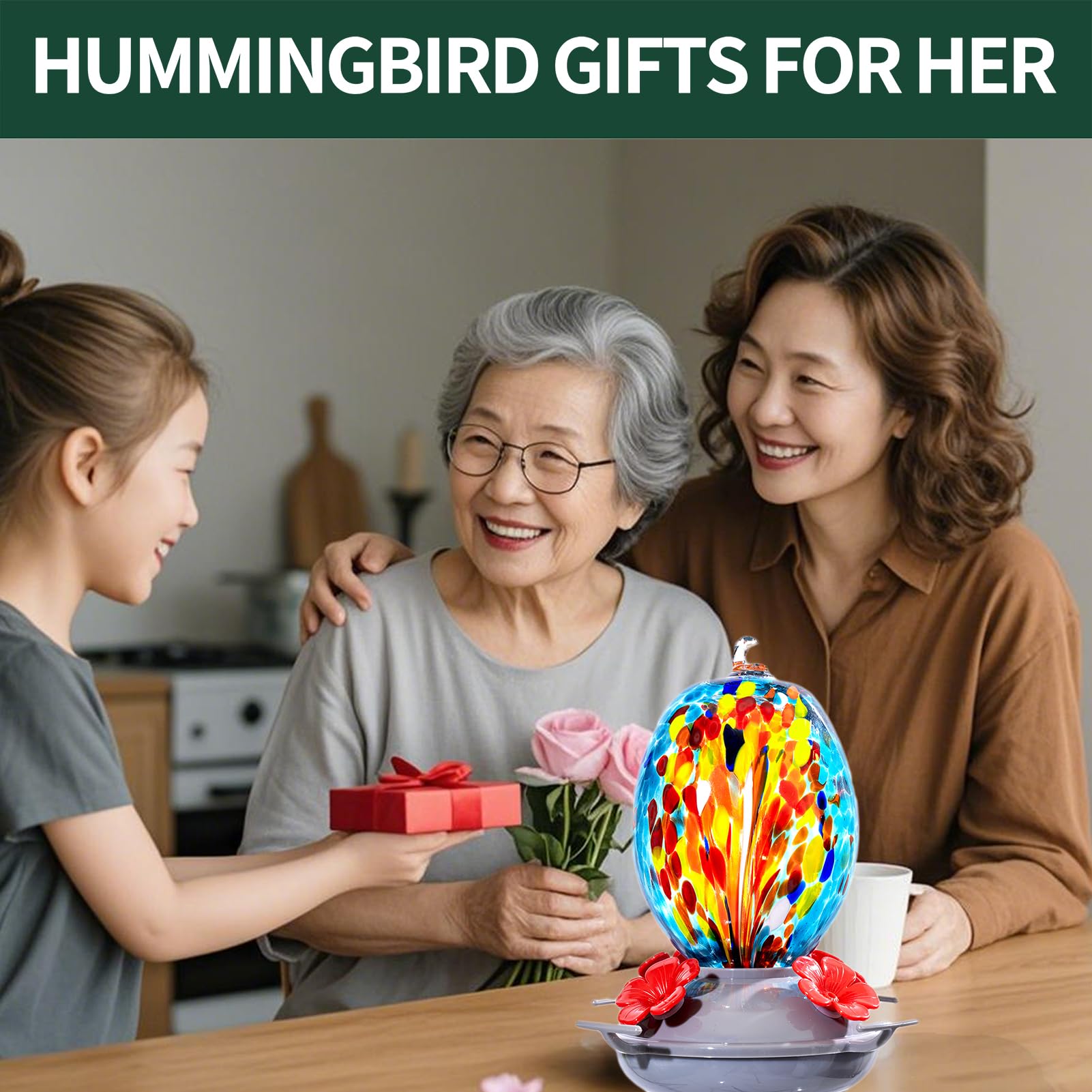 Gift-ready hummingbird feeder from Muse Garden for garden lovers.