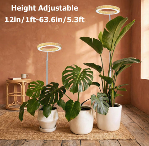 MUSELUCE grow light side view highlighting durable wood grain construction