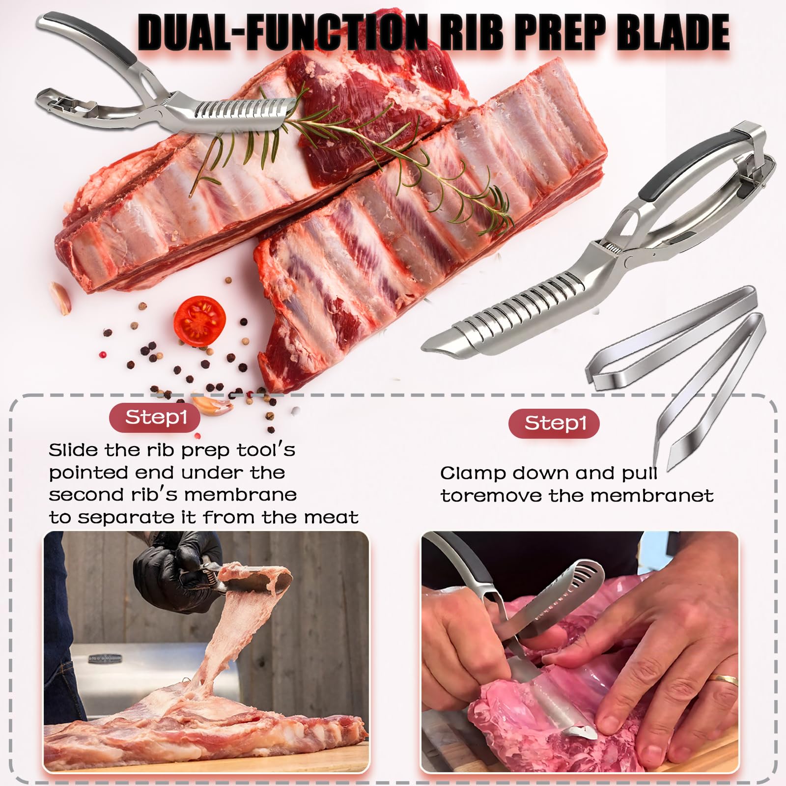 Musibo flat tweezers plier enables lifting and peeling membranes