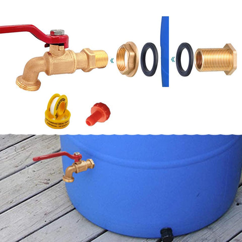Musibo rain barrel spigot brass for durable outdoor water access