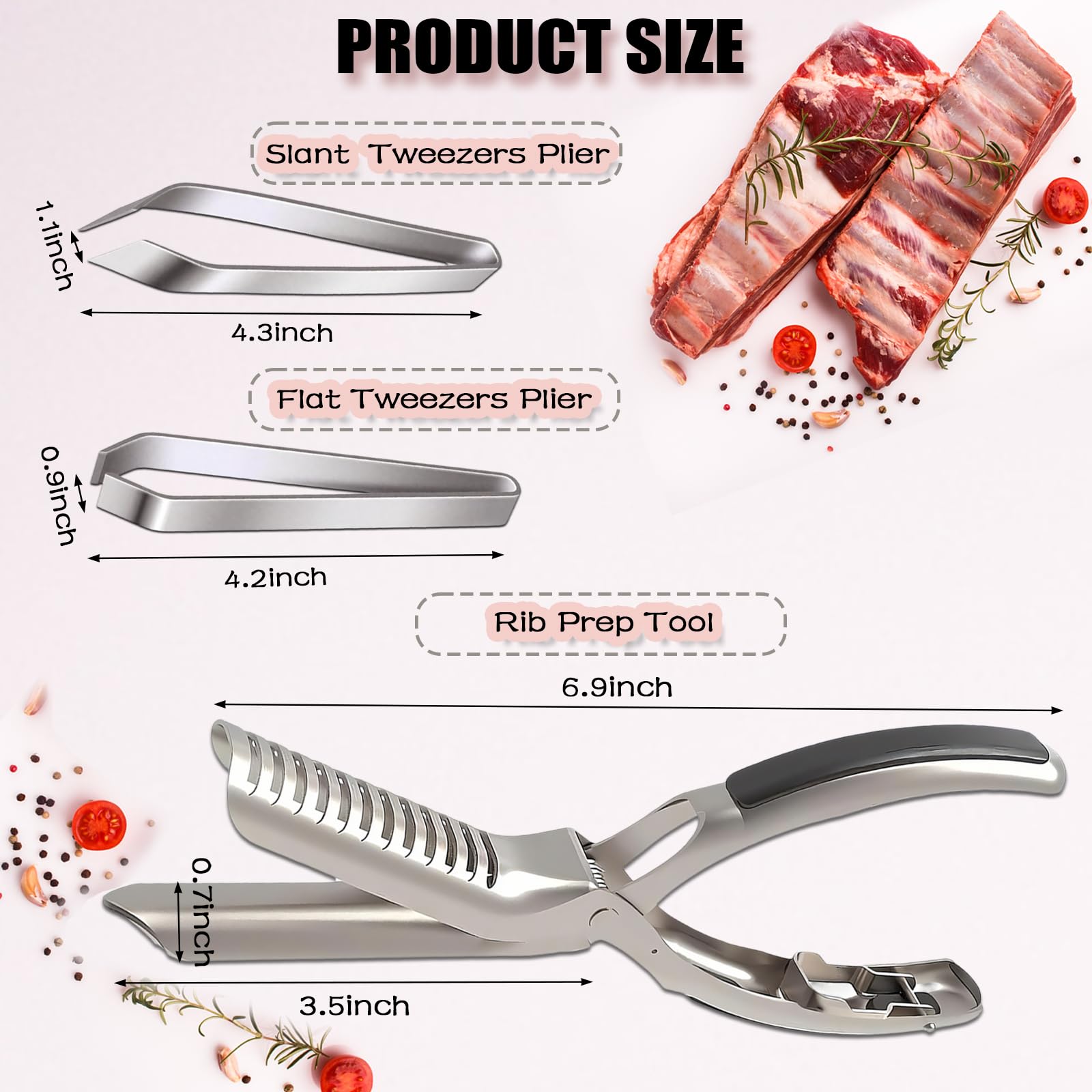 Musibo rib prep blade curved-tip for precise membrane removal during BBQ