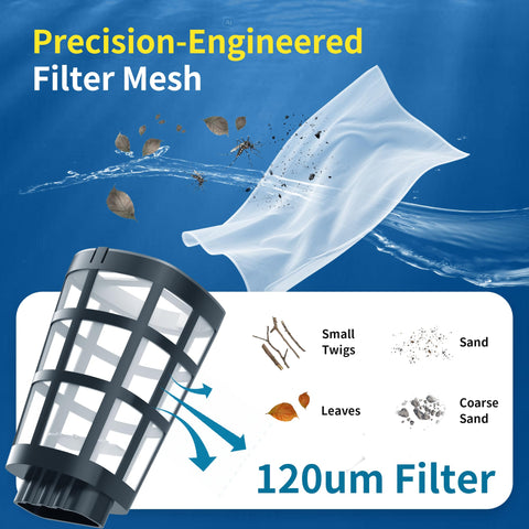 Mutaomay 120-micron filter basket traps fine debris easily
