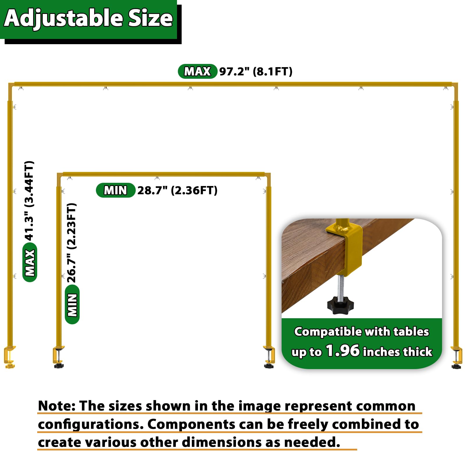 Mutualsign sturdy metal tubes provide reliable support for decor
