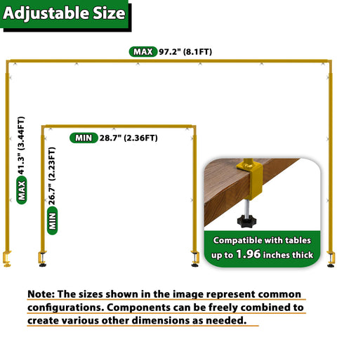 Mutualsign sturdy metal tubes provide reliable support for decor