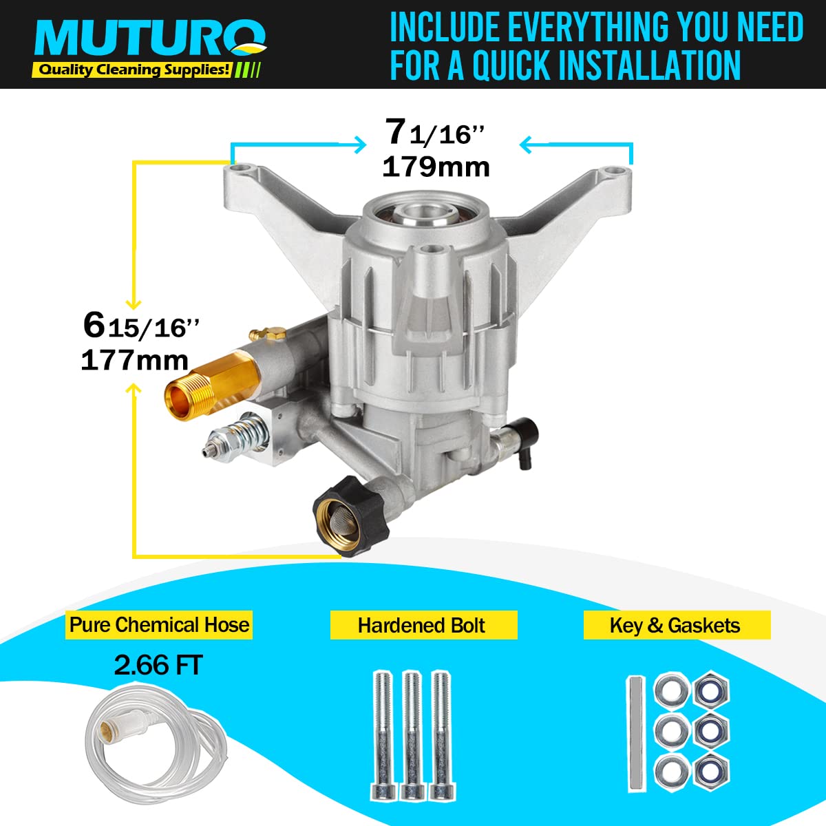 MUTURQ die-cast aluminum body resists corrosion in outdoor projects.