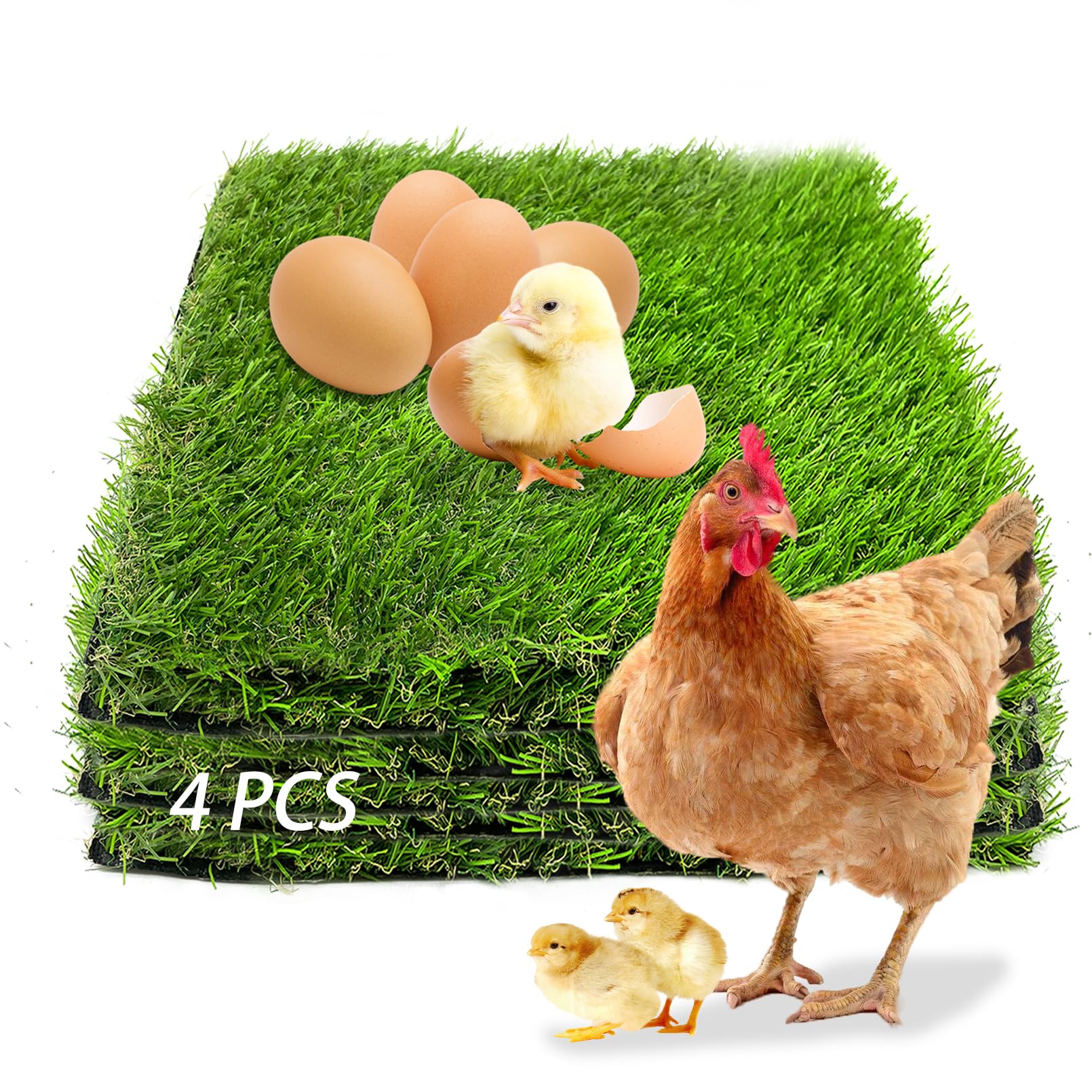 MUYG washable chicken nesting pad 4pack shown in nest; easy maintenance and cozy comfort.