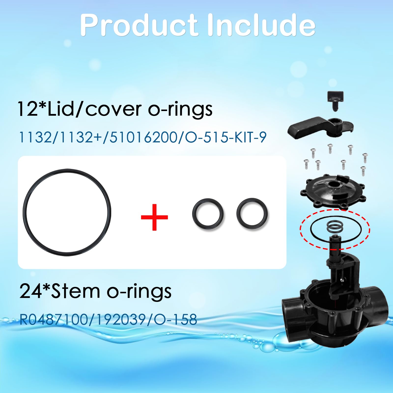 MuuTuoL Hayward PSV valve O-ring set ensures durable, long-lasting seals.