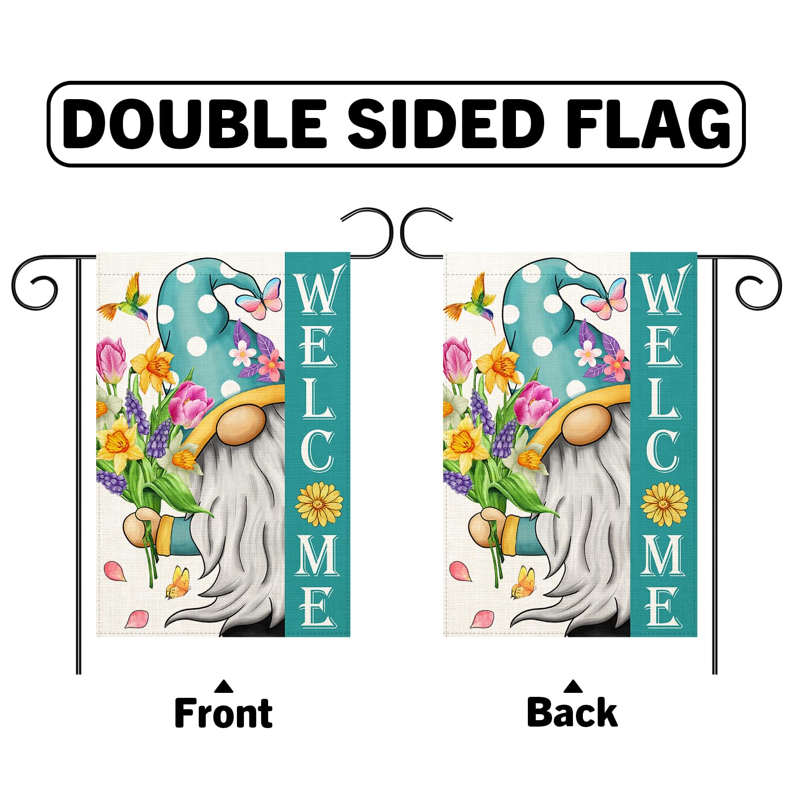 Muwodut Outdoor flag made with fade-resistant linen to endure seasonal weather.