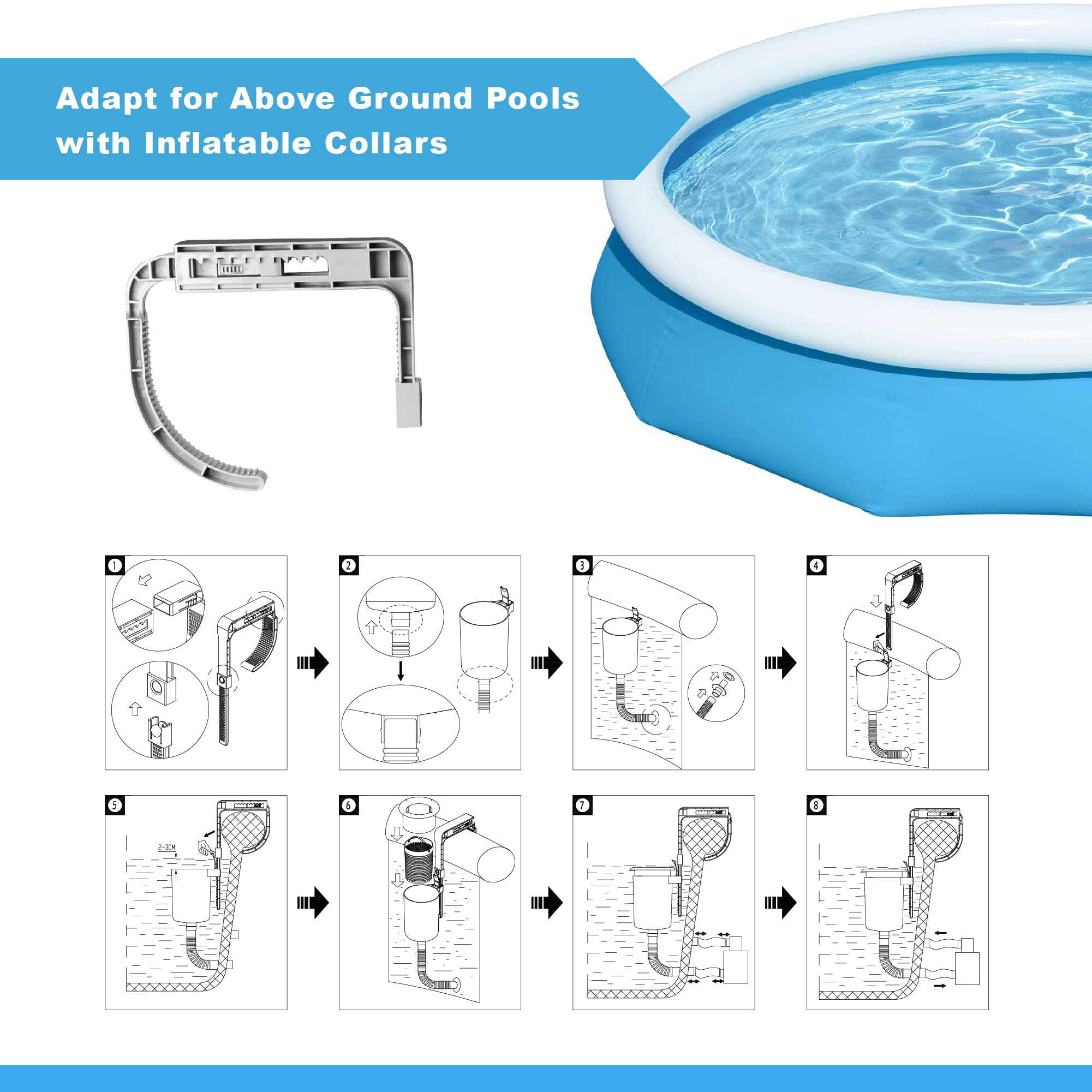 MUWOOB easy-install wall-mount setup for outdoor pool use.