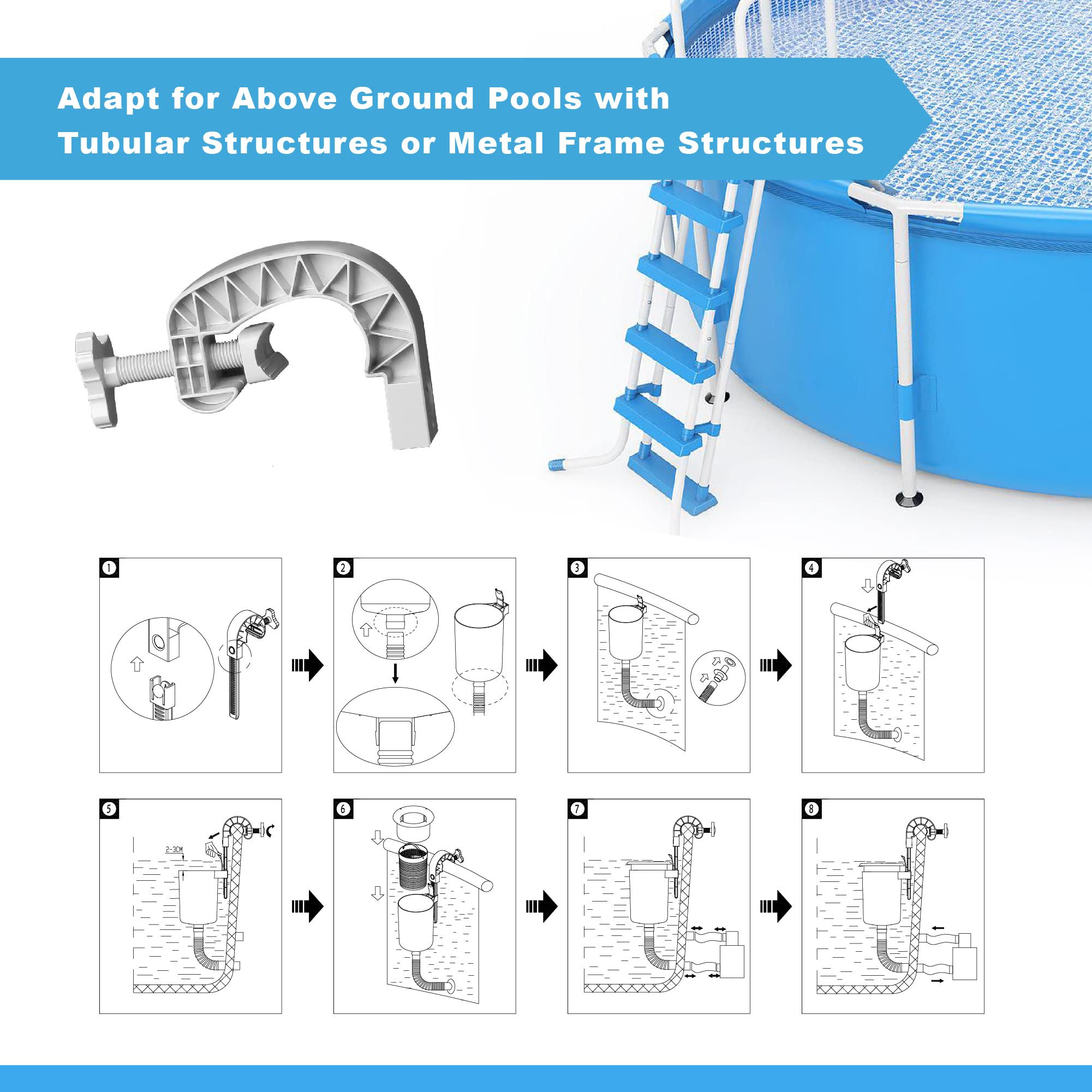 MUWOOB edge lip stays above water level to optimize skimming.
