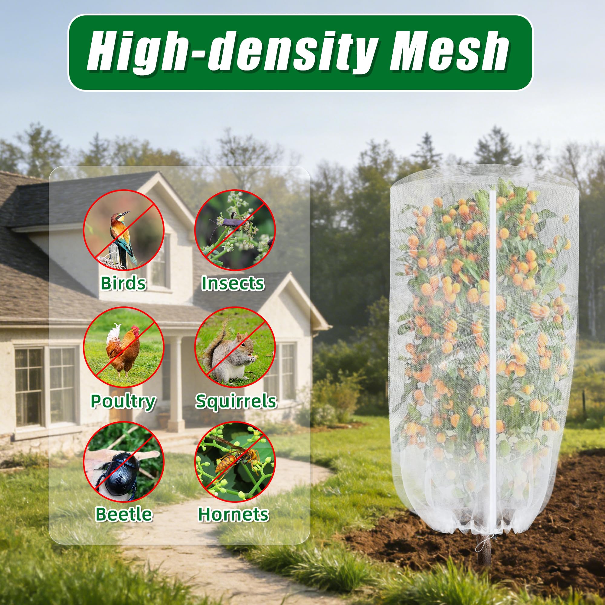 Muximud citrus, berry, and vegetable protection netting keeps pests at bay.