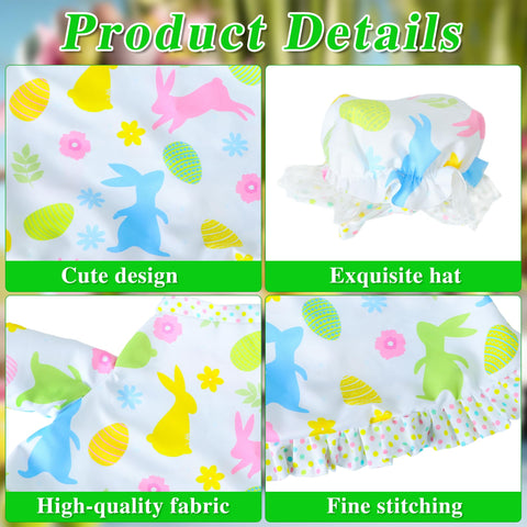 Muximud Easter Goose Outfit dress with colorful bunny patterns.