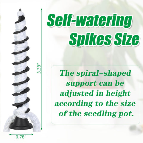 Muximud self-watering spike wick attachment demonstrating steady moisture delivery for vacation care.