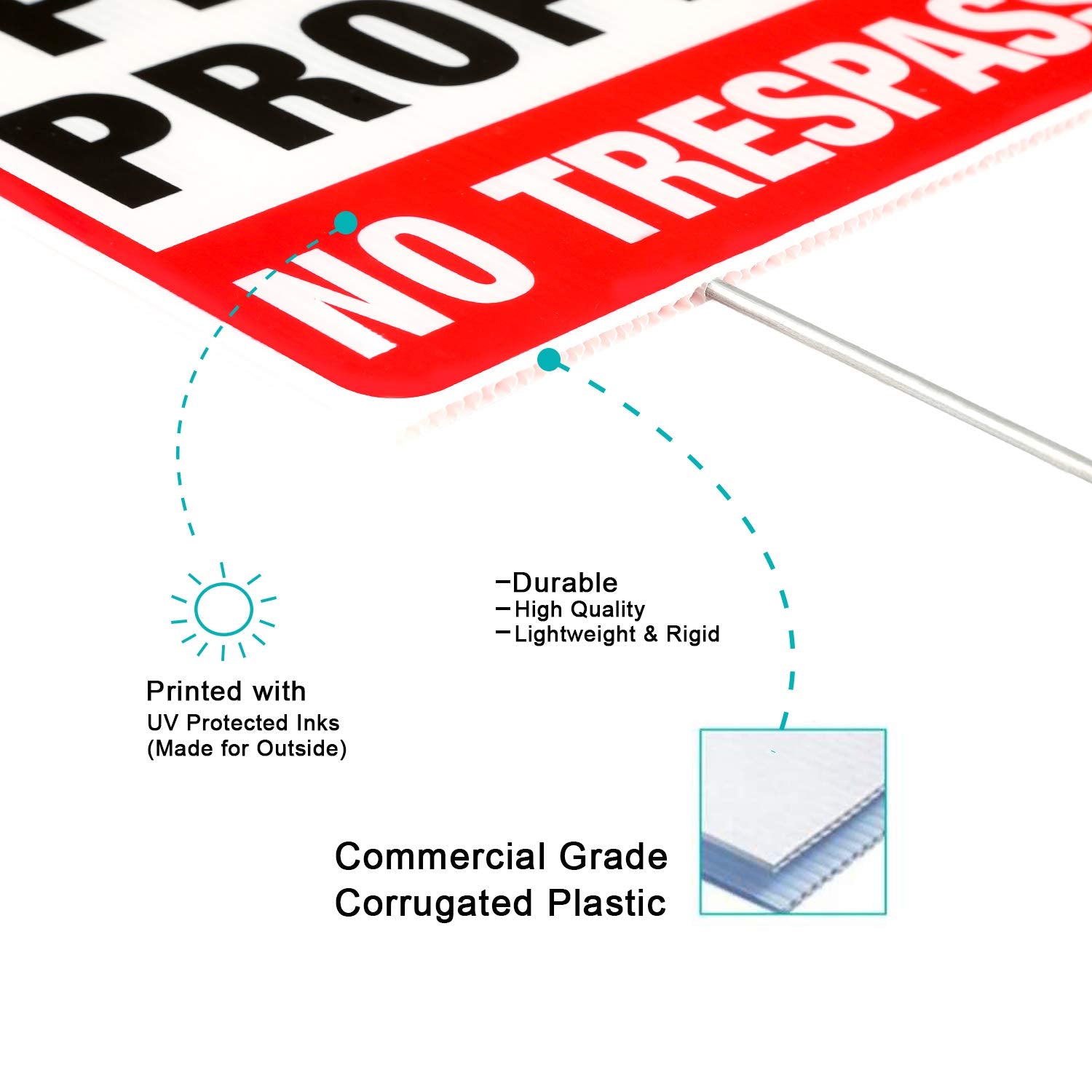 MUXYH corrugated plastic sign withstands weather and reuse for long lasting privacy